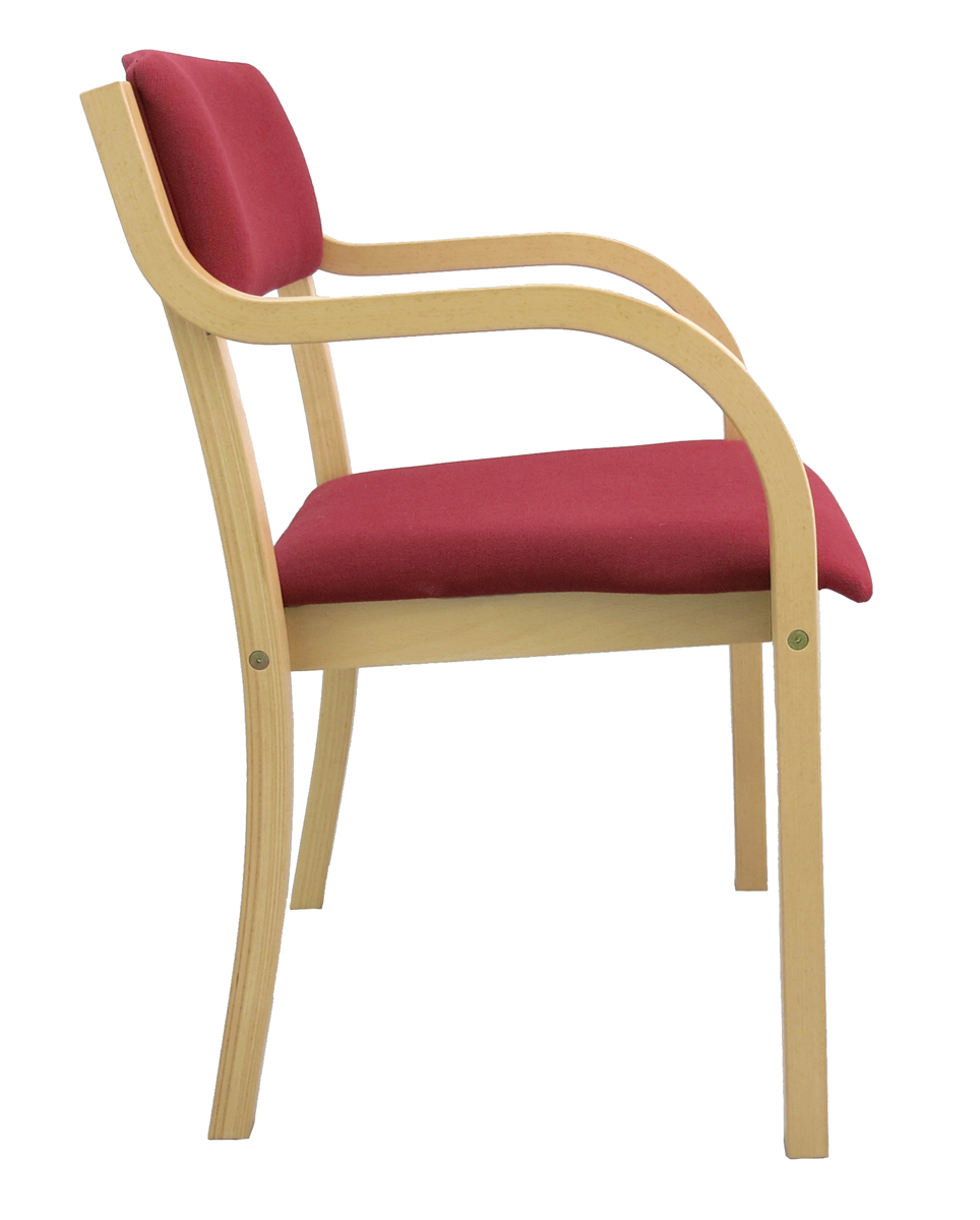 ARNO-AL-rot-side Konferenz & Besucherstuhl "WEIMAR" mit Armlehne