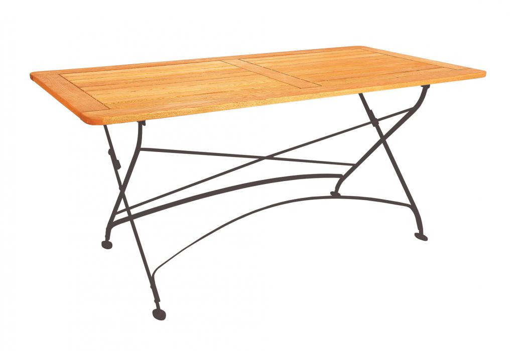 Holz Klapptisch Maja Flachstahl-Robinie 160 x 80cm
