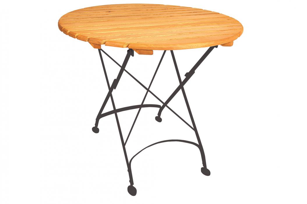 Holz Klapptisch Maja Flachstahl-Robinie Ø110cm