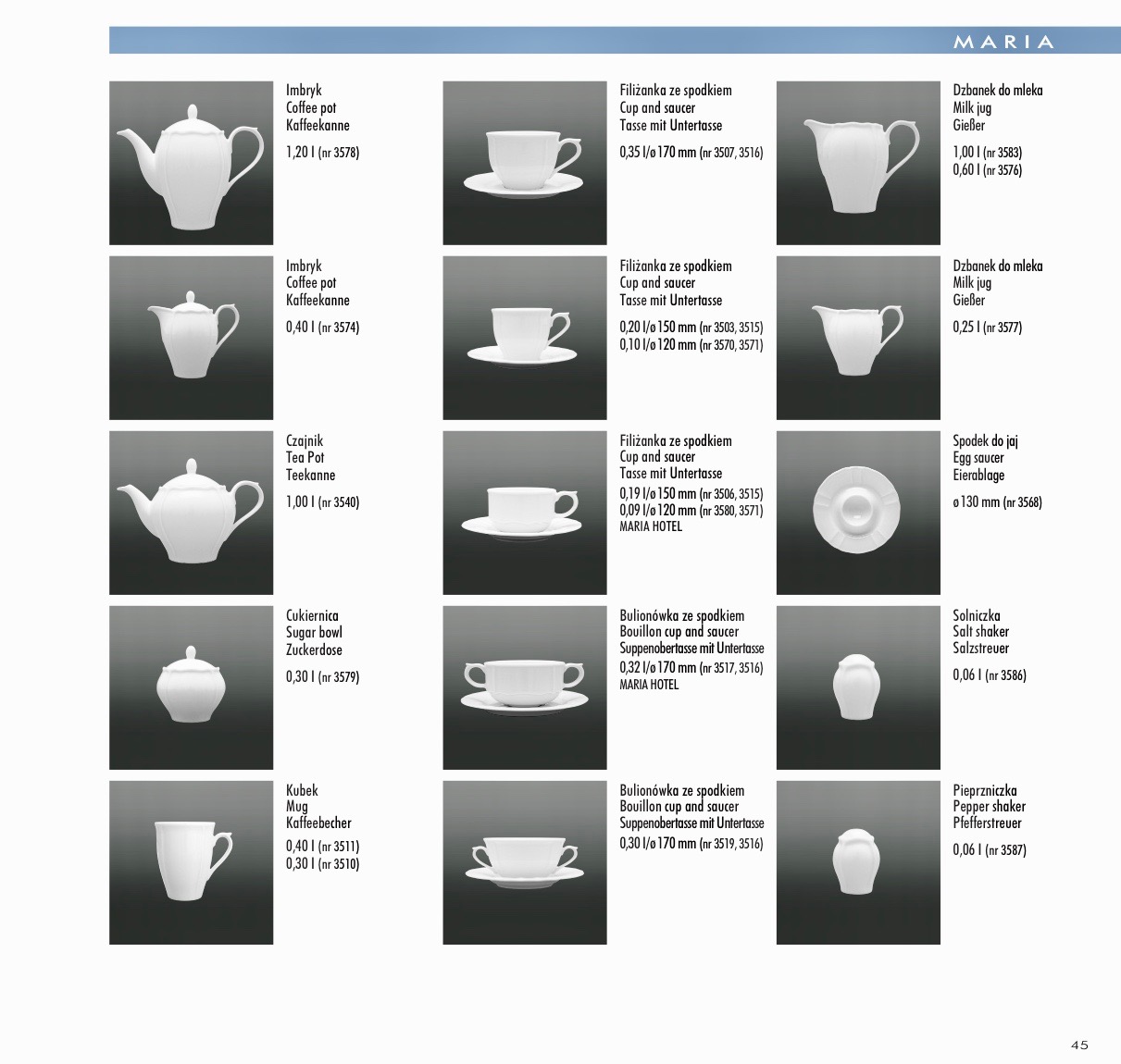 Porzellan Serie Maria