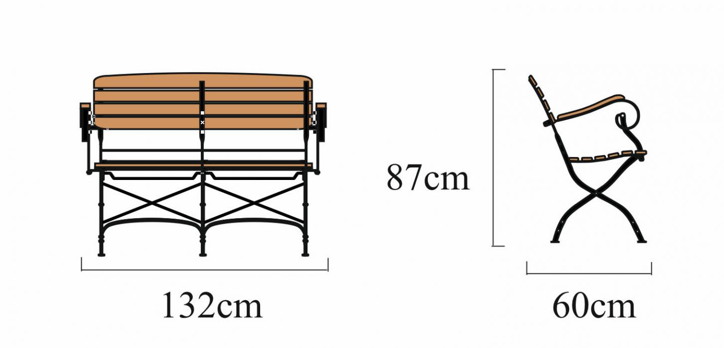 Holz Klappbank Maja ca, 132cm